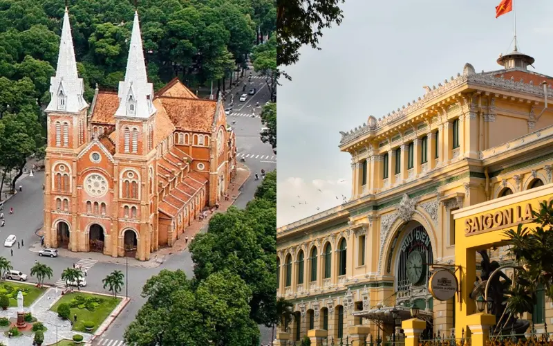 Nhà thờ Đức Bà và Bưu điện trung tâm