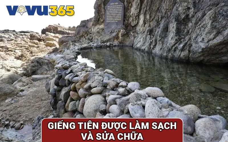 Giếng Tiên được làm sạch và sửa chữa