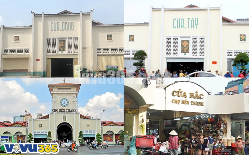 4 hướng cửa chính của Chợ Bến Thành