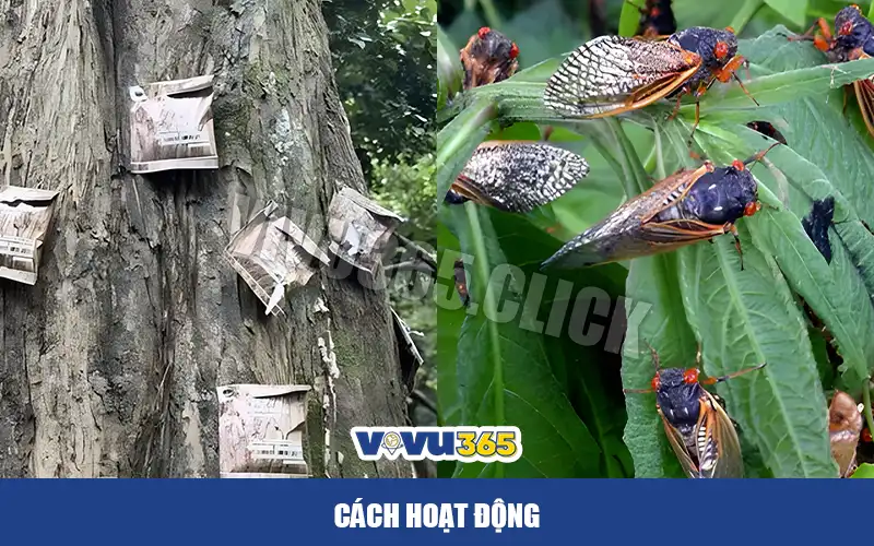 cách hoạt động của túi diệt côn trùng trên cây Thuỷ Sam