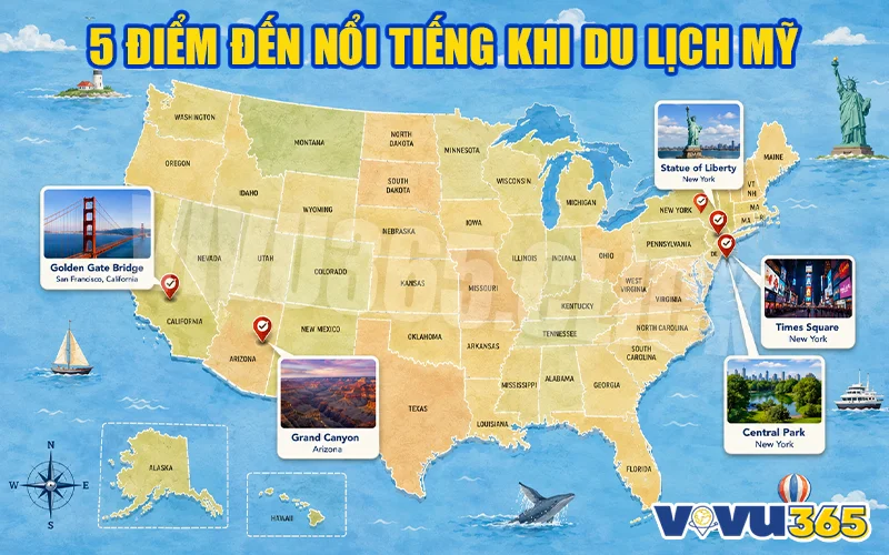 Diệm dến nổi tiếng khi du lịch Mỹ tự túc