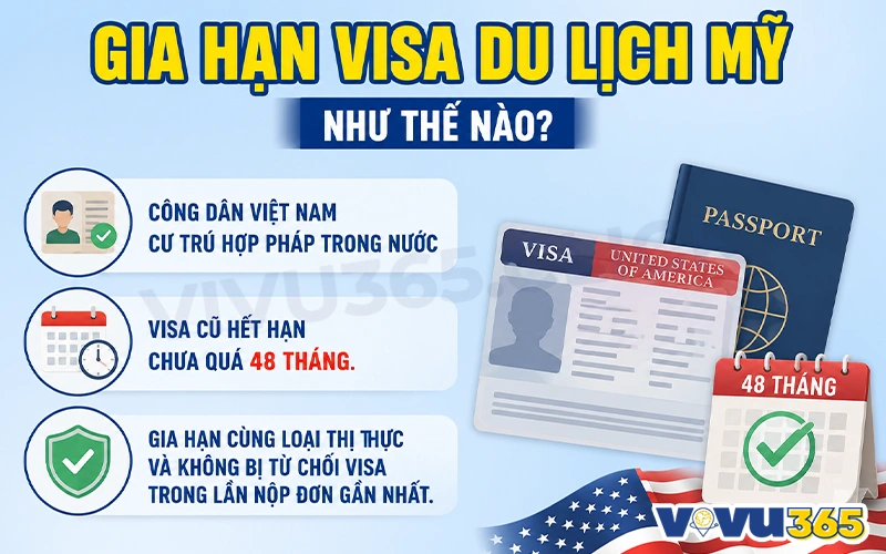 Gia hạn visa du lịch Mỹ
