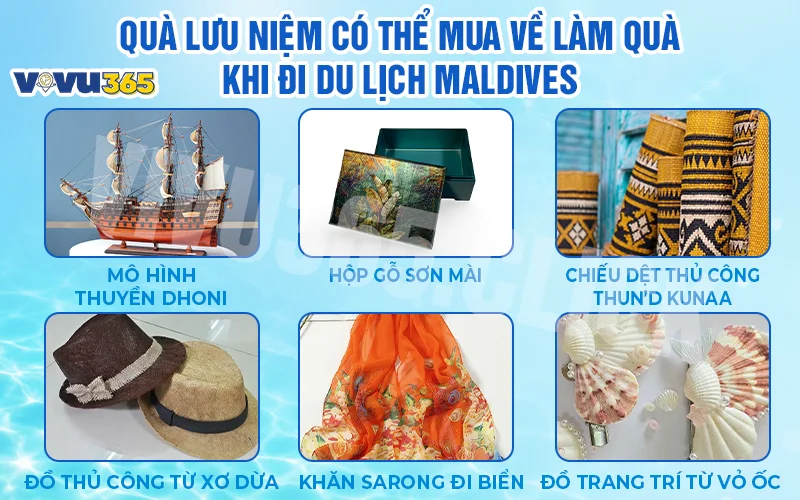Quà lưu niệm có thể mua về làm quà khi đi du lịch Maldives