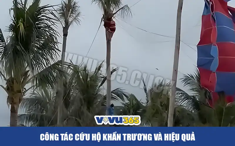 Công tác cứu hộ sự số dù bay vô cùng khẩn trương