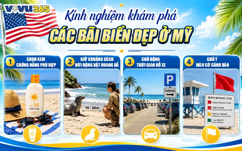 Kinh nghiệm khám phá các bãi biển đẹp ở Mỹ