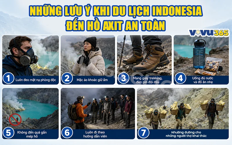 Những lưu ý khi du lịch Indonesia đến hồ Axit an toàn