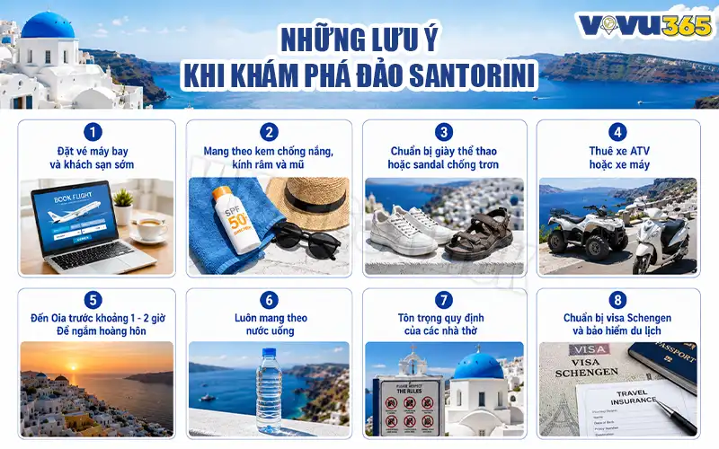 Những lưu ý để hành trình khám phá đảo Santorini trọn vẹn