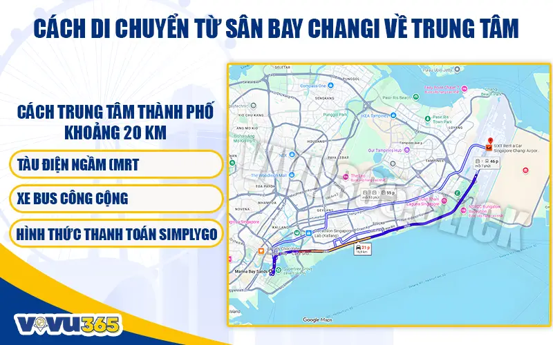 Cách di chuyển từ Sân bay Changi về trung tâm