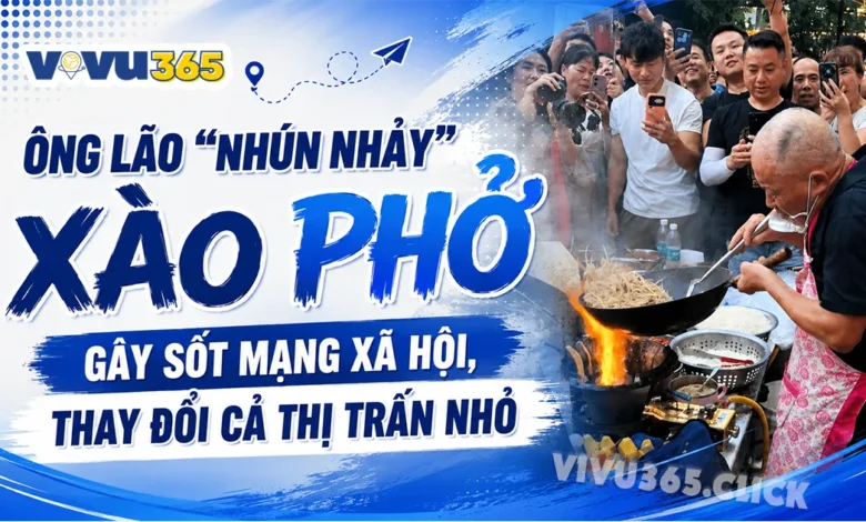 Ông lão nhún nhảy xào phở