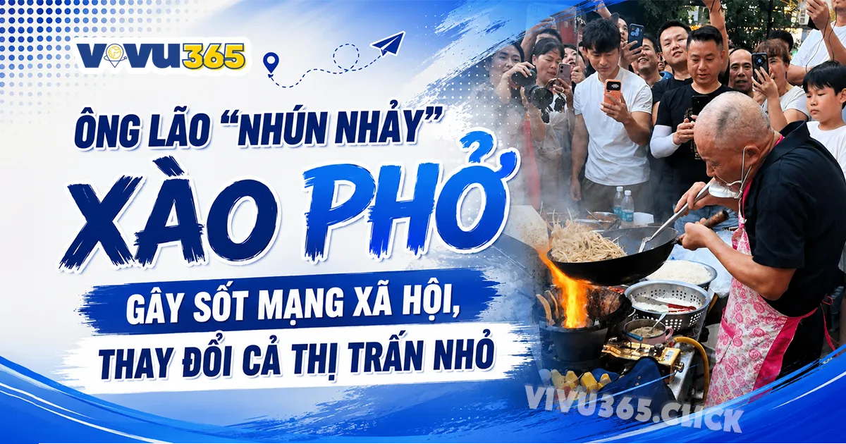 Ông lão nhún nhảy xào phở