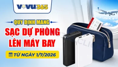 Sạc dự phòng lên máy bay
