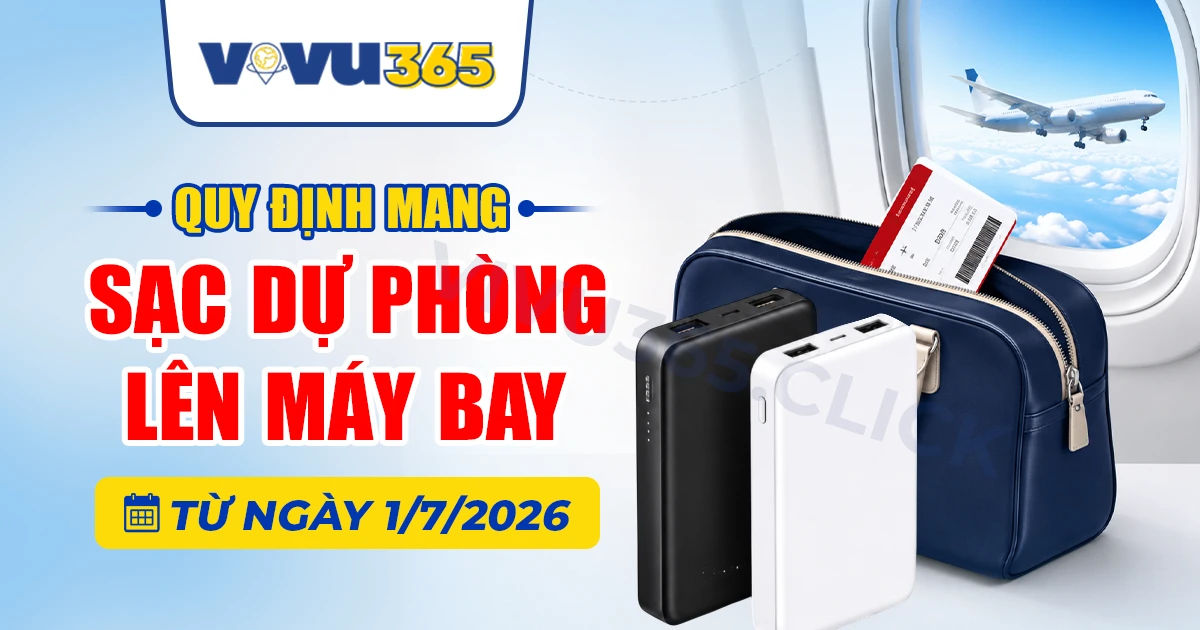 Sạc dự phòng lên máy bay
